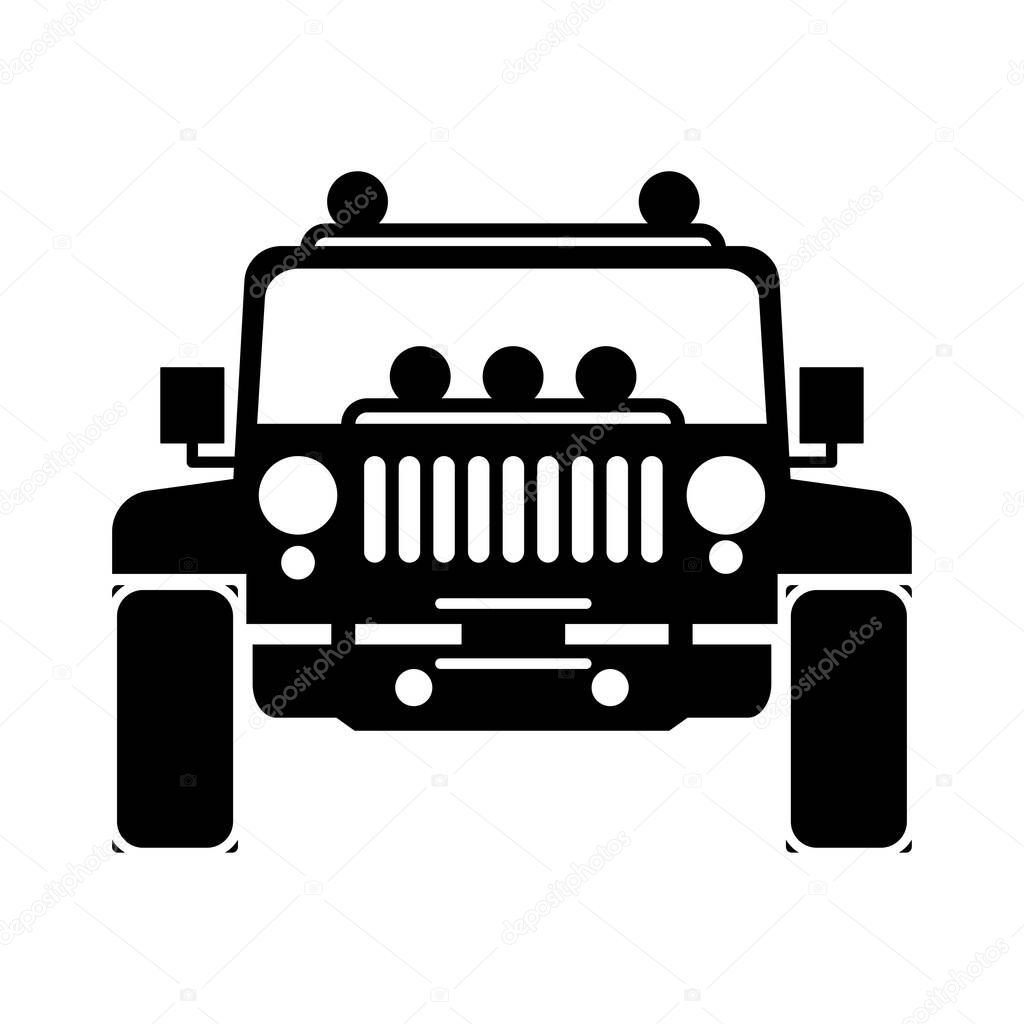 Jeep vehicle vector illustration transport on white background