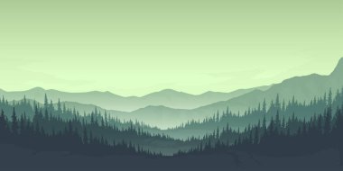 Landscapes of Mount Tew and Pine Forests, natural sights, morning sunlight.