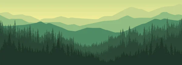 Landscape Mountains Pine Forests Vector Picture Nature Landscape Template Images 免版税图库插图