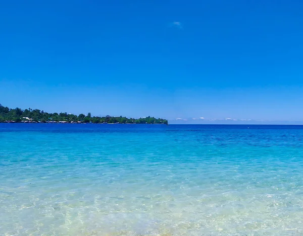 Hermosa Vista Cielo Combinada Con Elegante Playa — Foto de Stock