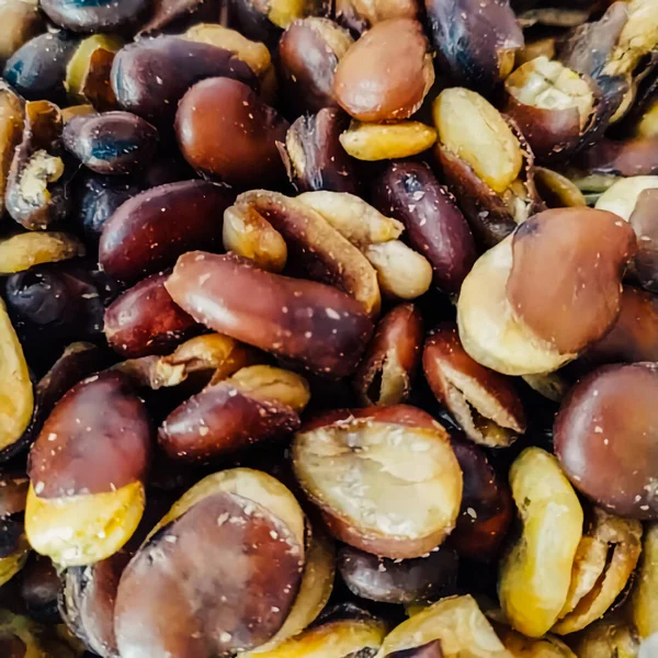 A close up of roasted Koro peanuts