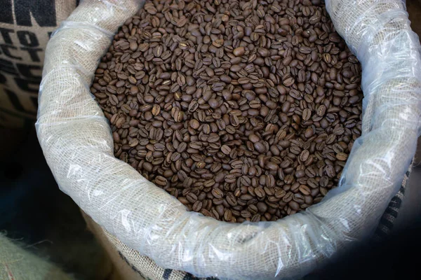 Tekstura Ziaren Kawy Lub Tło Ziaren Kawy — Zdjęcie stockowe