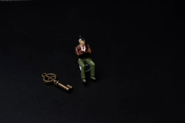 Figurine Minuscule Modèle Miniature Homme Femme Vue — Photo