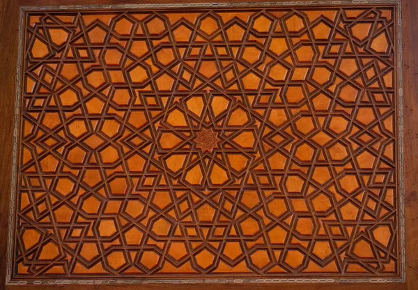 Art Turc Ottoman Avec Motifs Géométriques Sur Bois — Photo