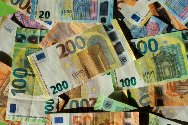 Antecedentes Billetes Euros Fragmento Parte Del Dinero Euros — Foto de Stock