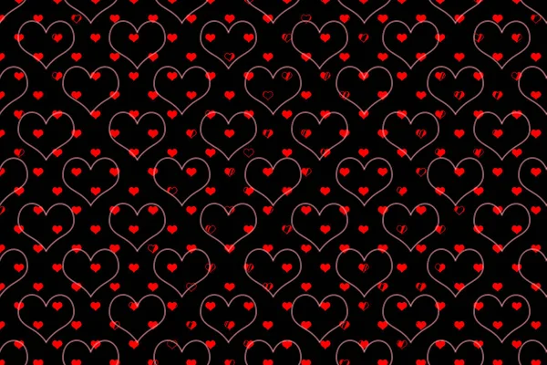 Hearts Patterns Template Greeting Card Valentine Day — Stock Photo, Image