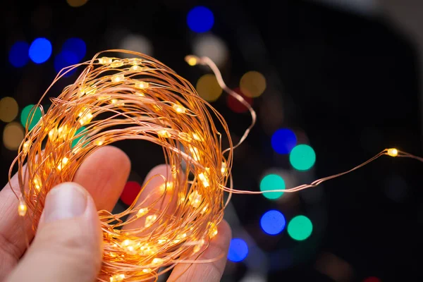 Brillante Luz Festiva Decoración Fiesta Navidad Conjunto Fondo Luminoso — Foto de Stock