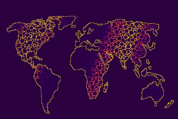 世界地図のデザイン 大陸と地球 ヨーロッパとアメリカ アジアとオーストラリアの地図 ウェブサイトのパターン 年次報告書 インフォグラフィックのための平らな地球地図テンプレート — ストック写真
