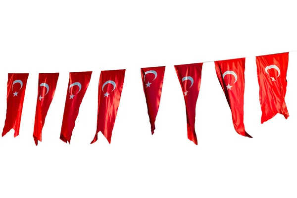 Türkiye Ulusal Bayrak Cumhuriyeti Beyaz Hilal Kırmızı Türk Bayrağında Yıldız — Stok fotoğraf
