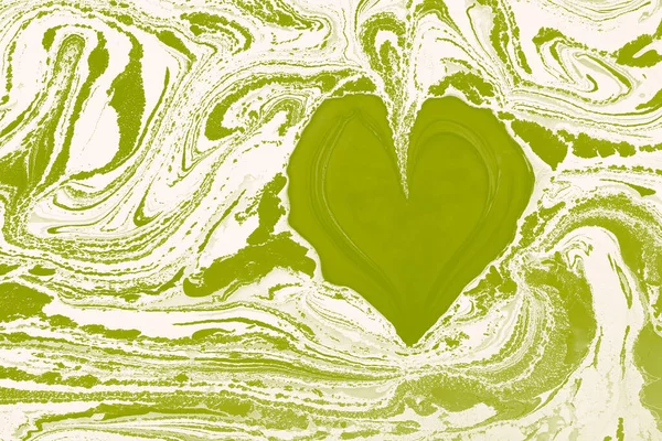 Fond Marbré Ebru Avec Forme Coeur — Photo