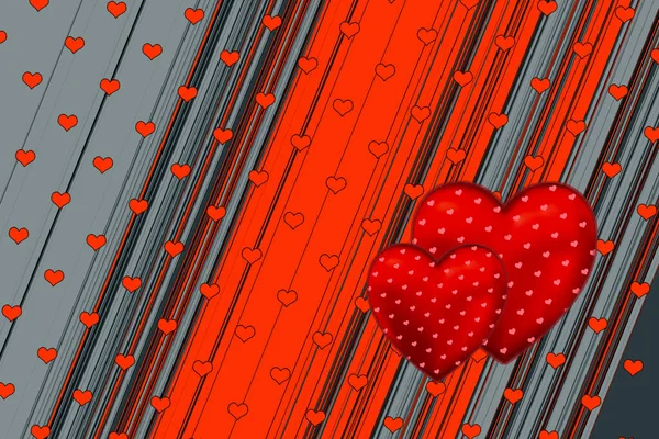 Vernetzte Herzen Für Die Liebe Hintergrund Für Glückliche Valentinstage Tageskarte — Stockfoto