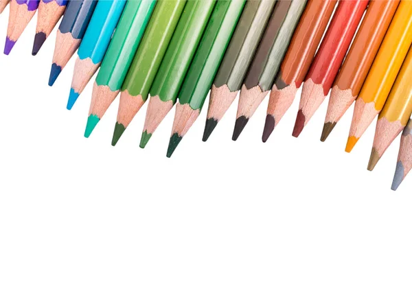 Lotes Diferentes Coloridas Ferramenta Lápis Isolado Para Desenho Criatividade Artística — Fotografia de Stock