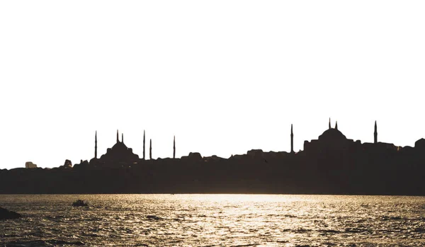 Τζαμί Απομονωμένο Λευκό Φόντο Ισλαμικό Υπόβαθρο Τζαμί Στην Κωνσταντινούπολη — Φωτογραφία Αρχείου