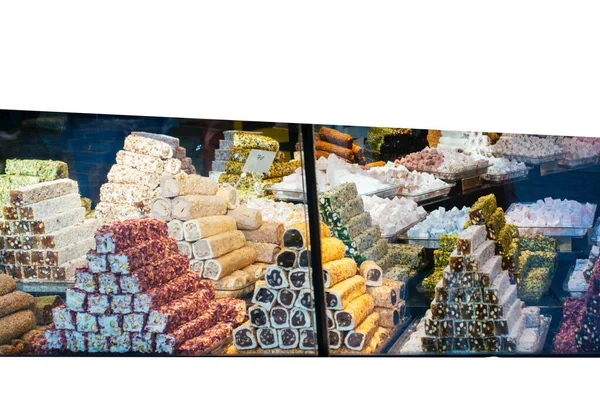 Orientalische Süßigkeiten Sind Türkische Köstlichkeiten Auswahl Schmackhaften Türkischen Köstlichkeiten — Stockfoto