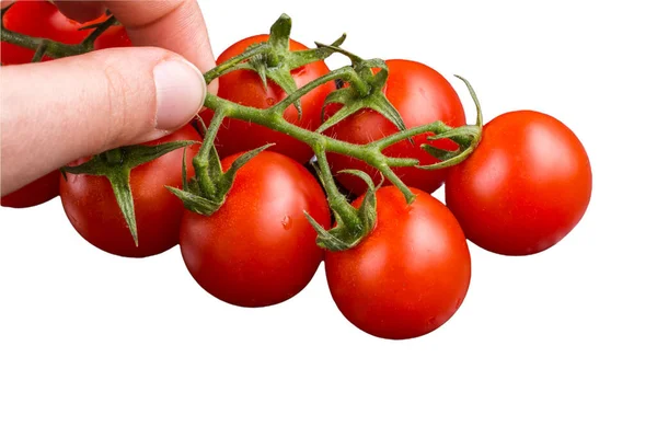 Świeże Pomidory Organiczne Białym Tle Dojrzałe Czerwone Pomidory — Zdjęcie stockowe