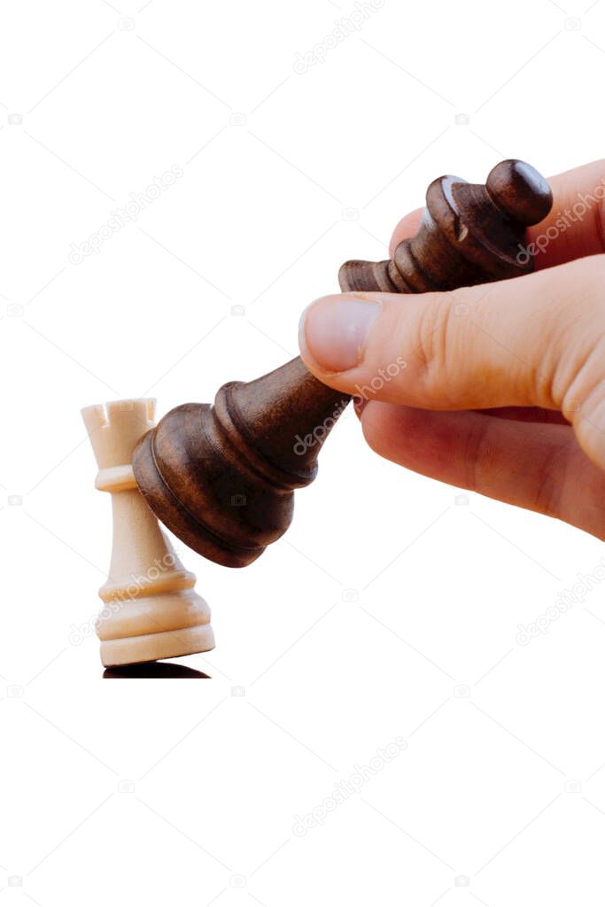 Chess game as Intellectual duel and tactical battle symbol. Strategy planning and corporate leadership concept.