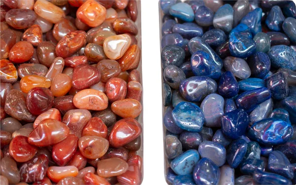 Colorful semi-precious gemstones.mineral stones, healing stone collection.