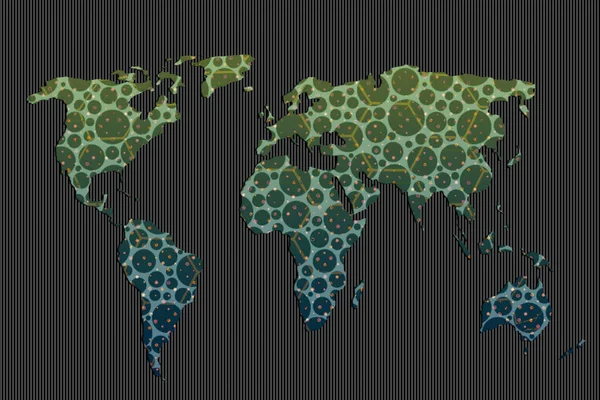 Conception Carte Monde Terre Avec Les Continents Carte Europe Amérique — Photo