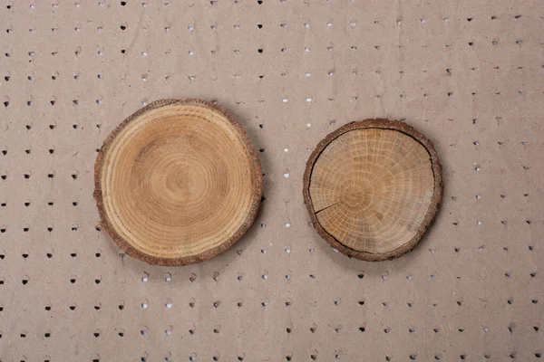 Pequeno Pedaço Madeira Corte Log Usado Para Fundo Textura Madeira — Fotografia de Stock