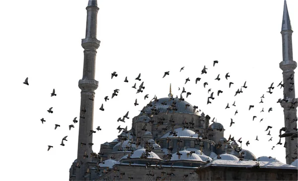 Mesquita Isolada Sobre Fundo Branco Fundo Islâmico Mesquita Istambul — Fotografia de Stock