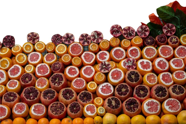 Assortment Fresh Fruits Isolated White Background — Stock Photo, Image