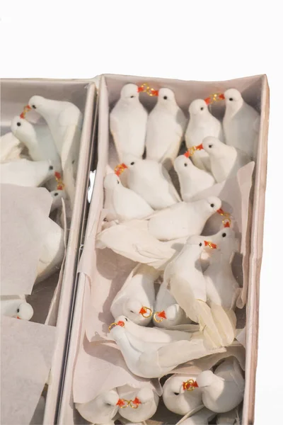 Small Artificial White Birds — Foto Stock