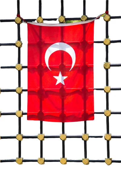 Государственный Флаг Турецкой Республики Белый Полумесяц Звезда Красном Турецком Флаге — стоковое фото