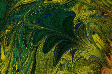 .Geleneksel Ebru bilye sanatı. Kumaş için soyut mermer çiçek deseni