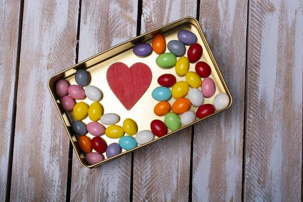 Large Variety Sweets Candies Heart — Stock Photo, Image