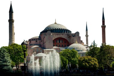 Cami beyaz arka planda izole edilmiş. İslam geçmişi. İstanbul 'daki cami.