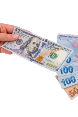 Türk Lirası ve Dolar banknotu. Türk lirası ve Amerikan doları geçmişi