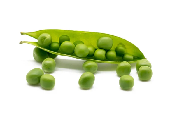 Groene Erwt Plantaardige Boon Geïsoleerd Witte Achtergrond — Stockfoto