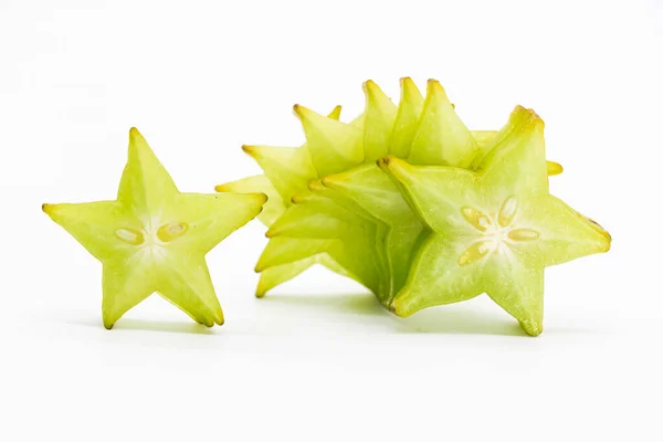 Fresh Carambola Star Fruit White Background — Stock Photo, Image