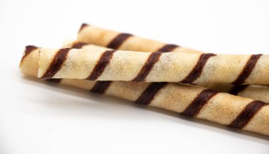 Beyaz arka plan üzerinde gofret sopa