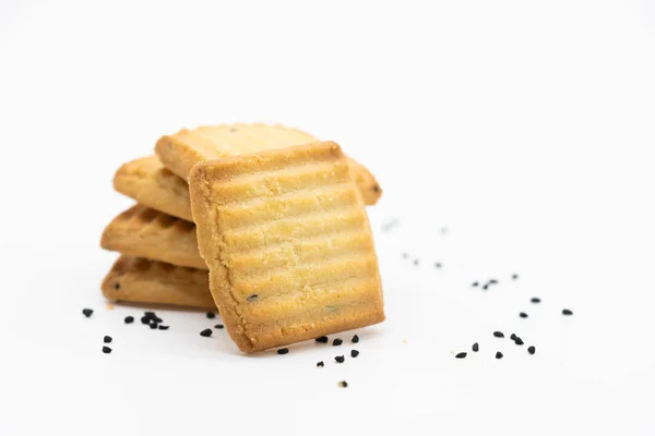 Biscuit Cookies White Background — Stock Photo, Image