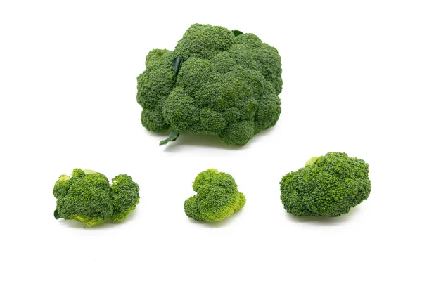 Broccoli Geïsoleerd Wit Set Van Verse Broccoli — Stockfoto