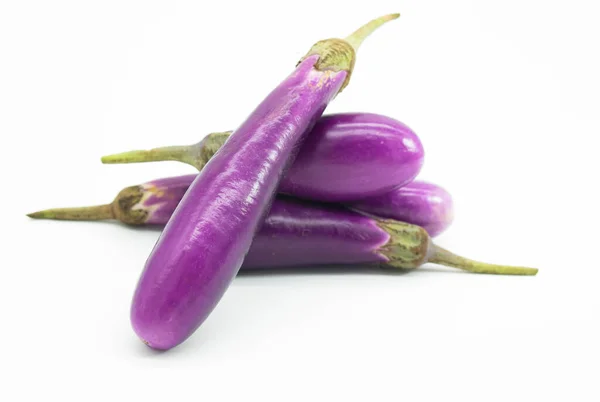 Long Eggplant Close Isolated White Background Stok Gambar Bebas Royalti