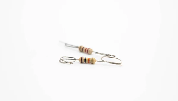 Two Resistor Close Isolate White Background — Stock Photo, Image