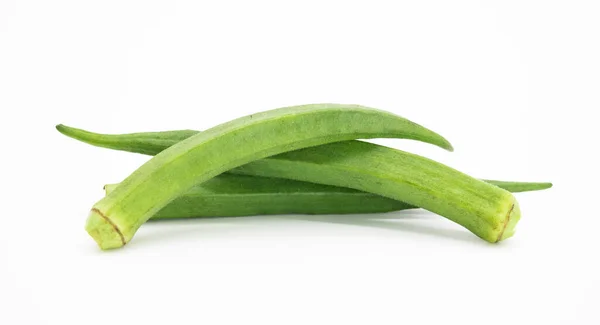 Okra Lady Finger Bhindi Bamies Een Witte Achtergrond — Stockfoto