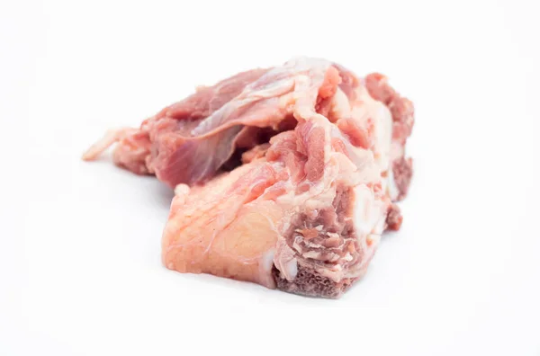 Trozo Preparado Carne Cruda Res Sobre Fondo Blanco Aislado —  Fotos de Stock