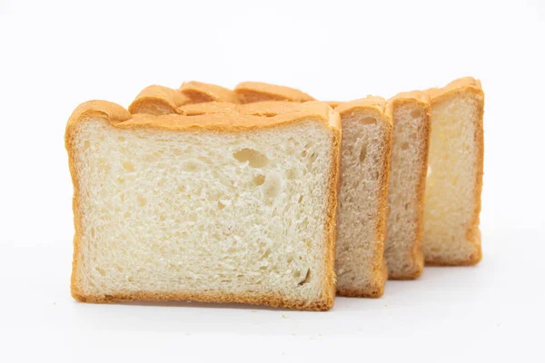 Rebanadas Pan Dulce Aisladas Sobre Fondo Blanco — Foto de Stock