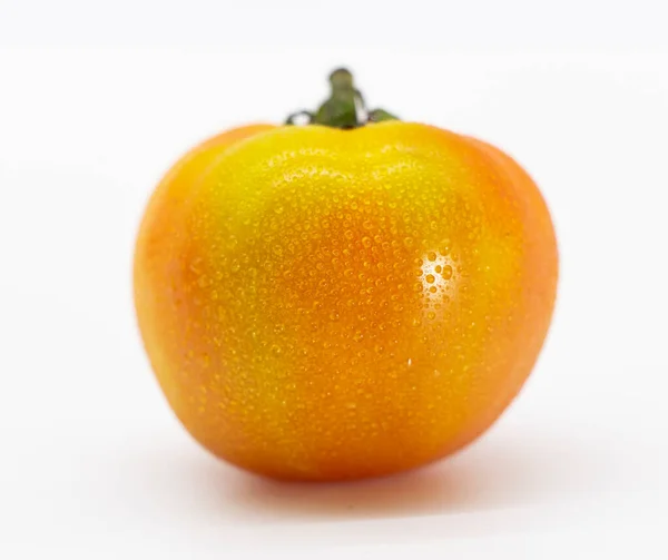 Fresh Single Tomato White Background — Stock Photo, Image