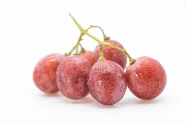 Bunch Red Grapes Fresh Water Drops Isolated White Background — Stock Photo, Image