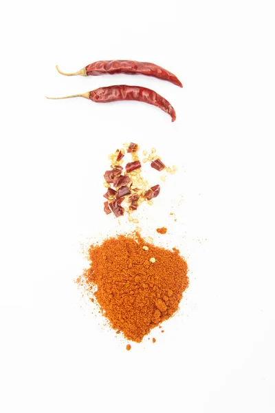 red chilies with red chilly powder