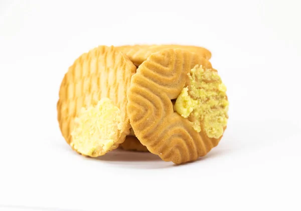 Biscuit Saveur Ananas Isolé Sur Fond Blanc — Photo