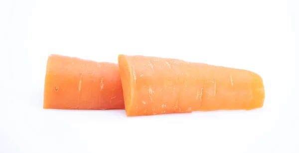 Чистый Морковь Куски Изолированы Белом Фоне Качестве Элемента Дизайна Упаковки — стоковое фото