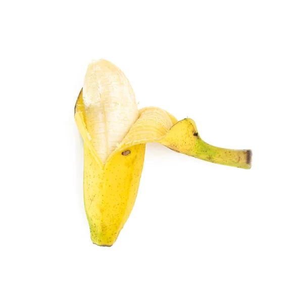 Banana Obrane Białym Tle Białym Tle — Zdjęcie stockowe
