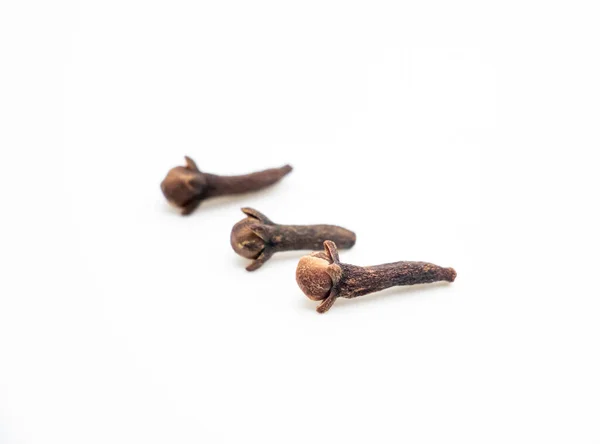 Cloves Spice Some Dried Cloves Macro Close Isolated White Background — Stock Photo, Image