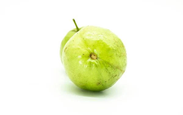 Guayaba Verde Peyara Aislado Sobre Fondo Blanco Vista Frontal — Foto de Stock