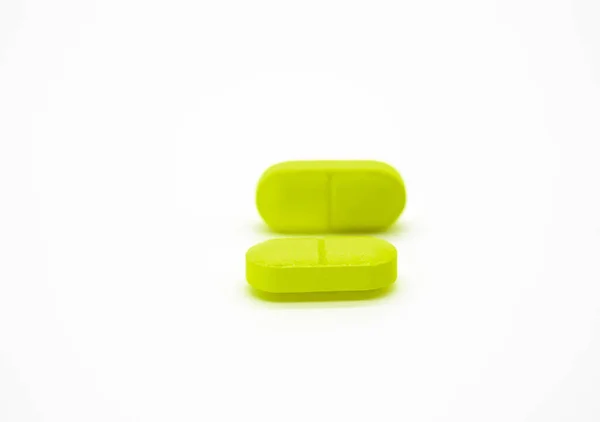 Green Pill Isolate White Background — Stockfoto